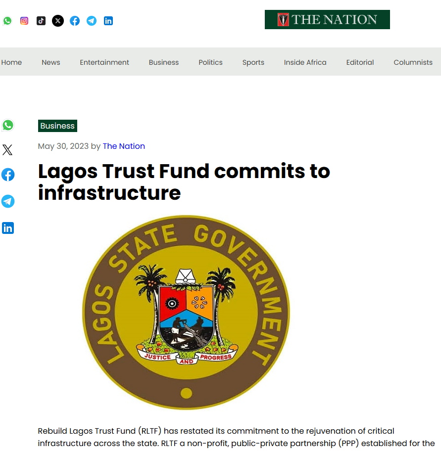 Lagos Trust Fund commits to infrastructure